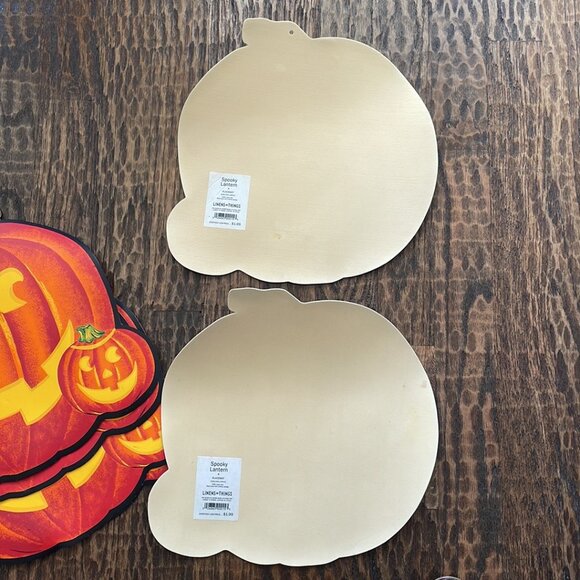 Set of 6 Linens-n-Things Spooky Lantern Pumpkin Jack-o'-lantern Table Placemats - Picture 5 of 14